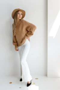 beige shirt